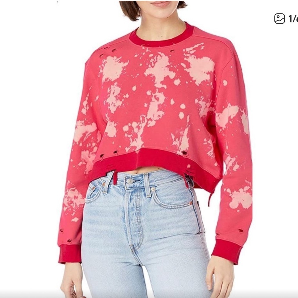 Blank NYC Pink Distressed Cropped Sweater 💗